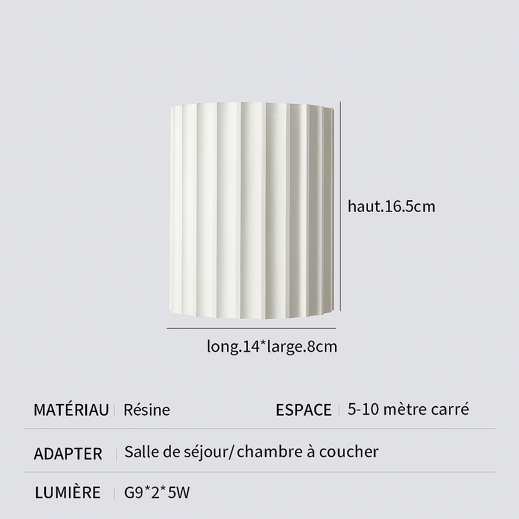 Applique murale LED nordique en résine