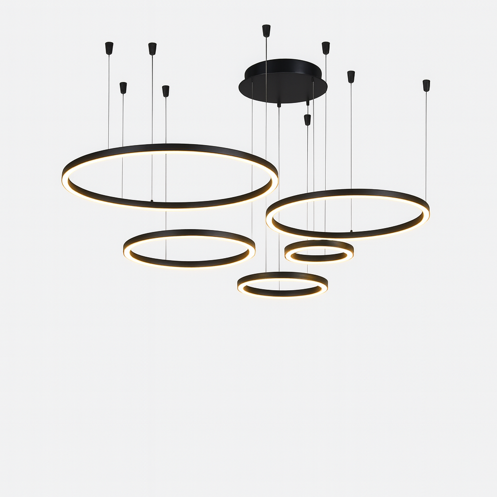 Lustre LED moderne anneaux suspendus
