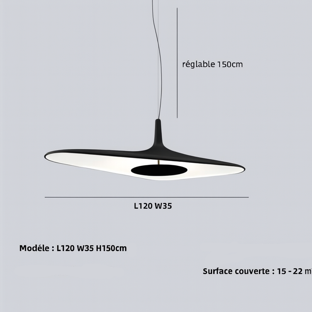 Suspension LED wabi-sabi résine design