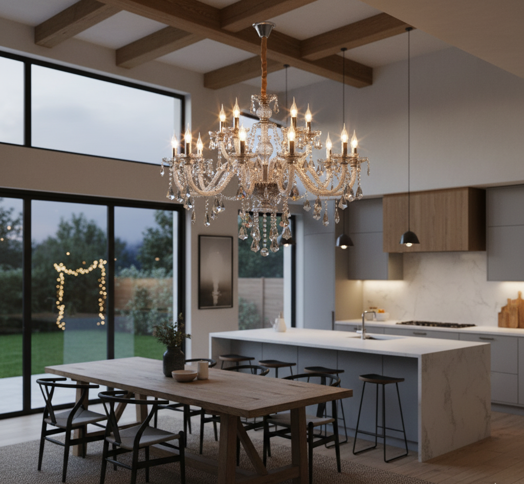 Lustre cristal vintage cognac 15 ampoules