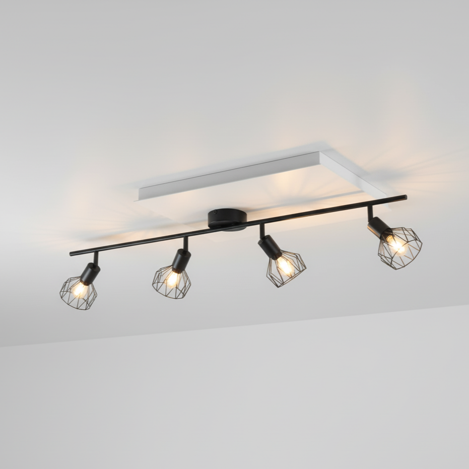 Plafonnier LED orientable noir