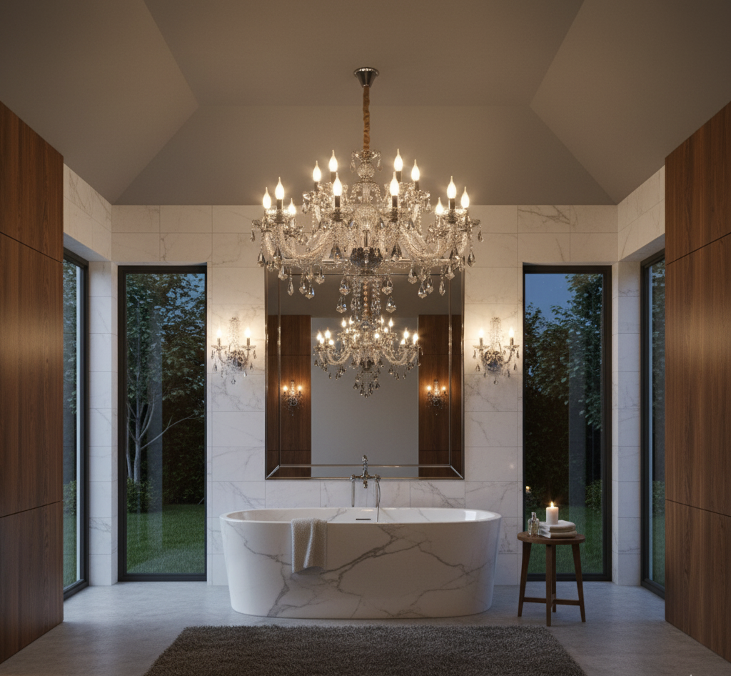 Lustre cristal vintage cognac 15 ampoules