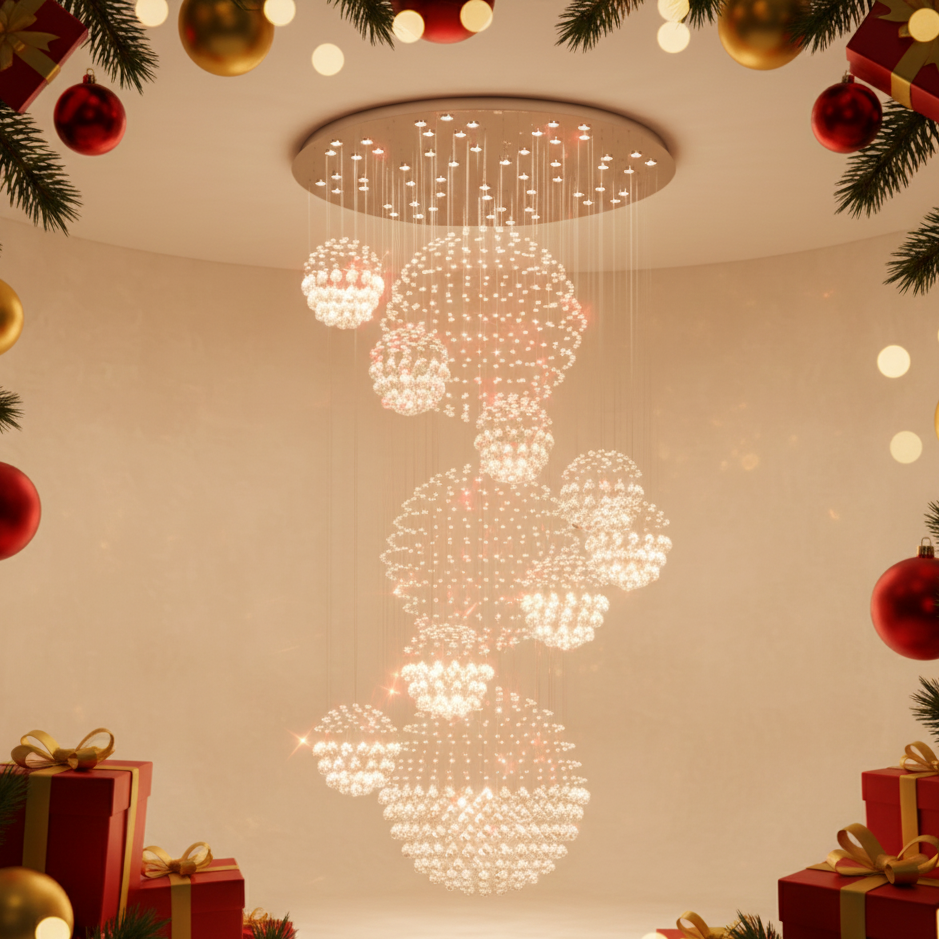 Lustre cascade cristal moderne