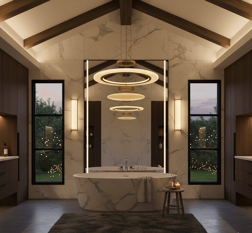 Lustre suspendu moderne aluminium doré