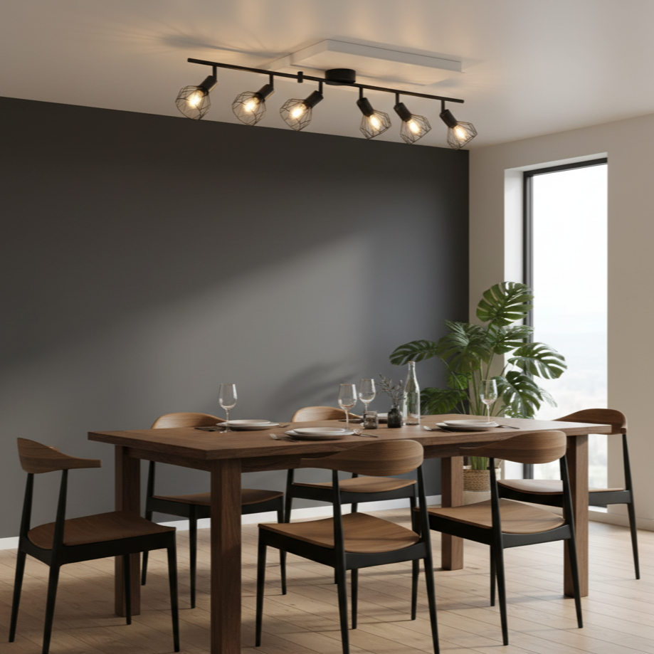 Plafonnier LED orientable noir