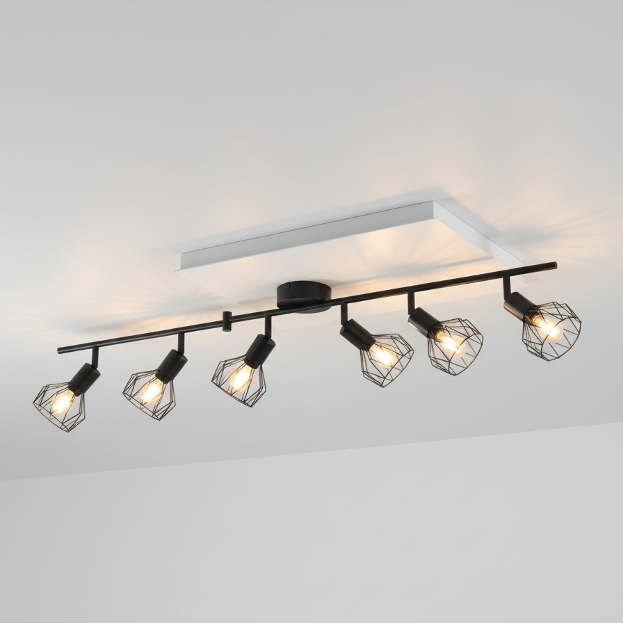 Plafonnier LED orientable noir
