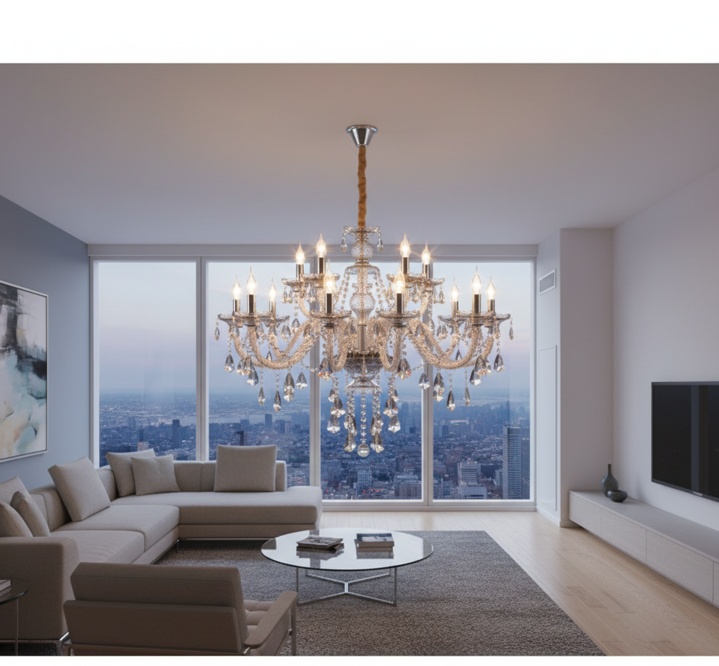 Lustre cristal vintage cognac 15 ampoules