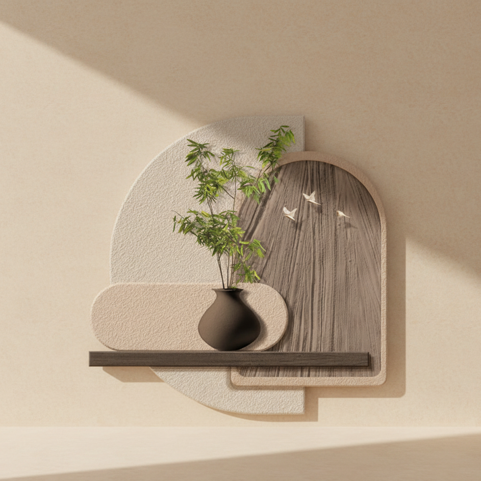 Tableau mural LED Wabi-Sabi naturel