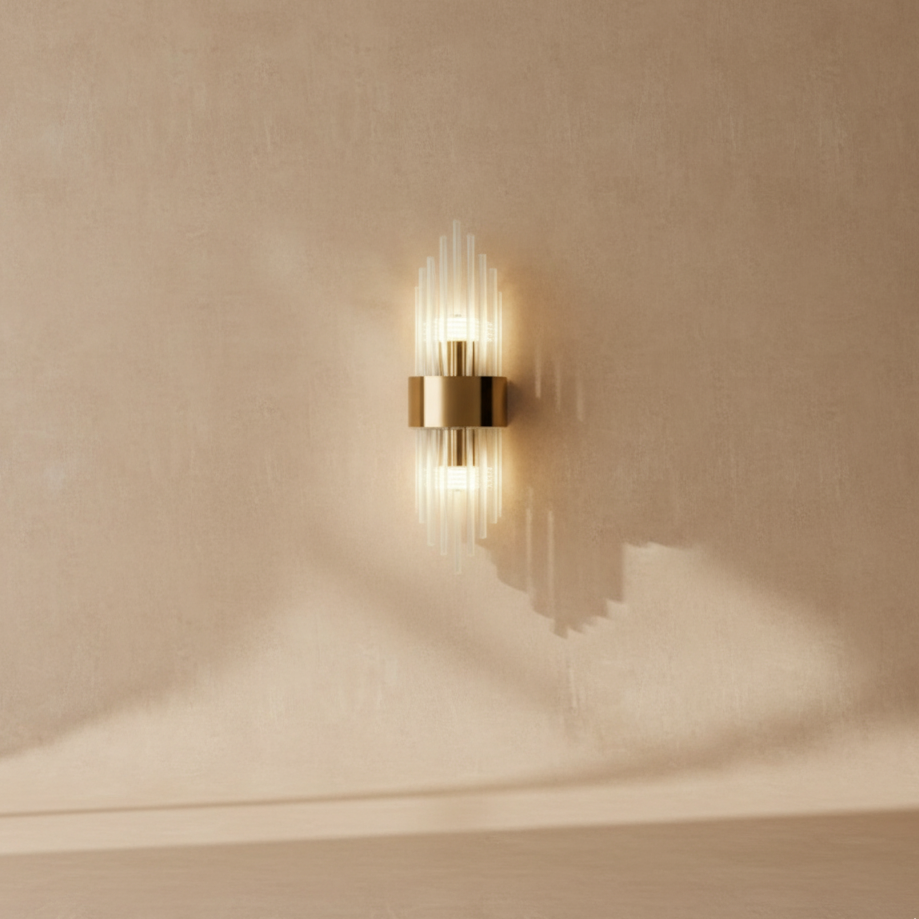 Applique murale cristal doré moderne