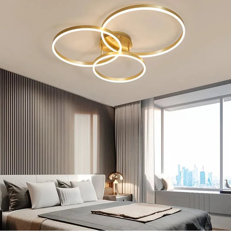 Lustre LED doré moderne Ocho