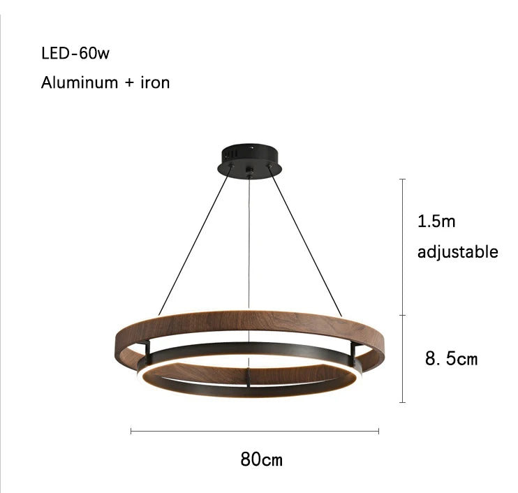Suspension circulaire bois moderne