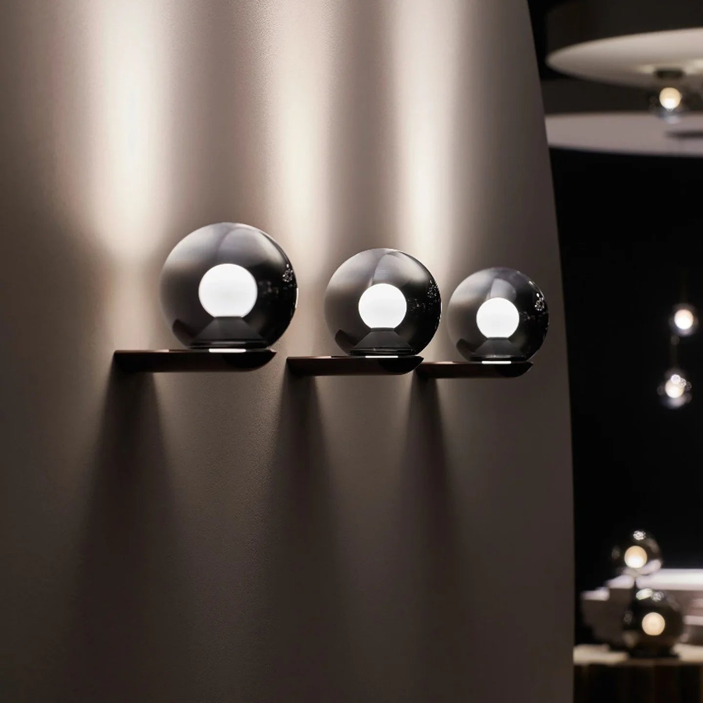 Applique murale Luce Viva en verre fumé