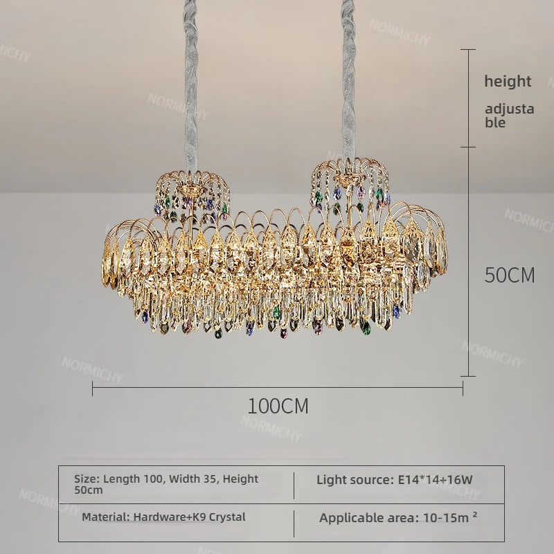 Lustre cristal luxe doré