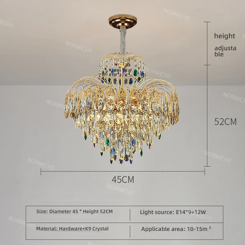 Lustre cristal luxe doré