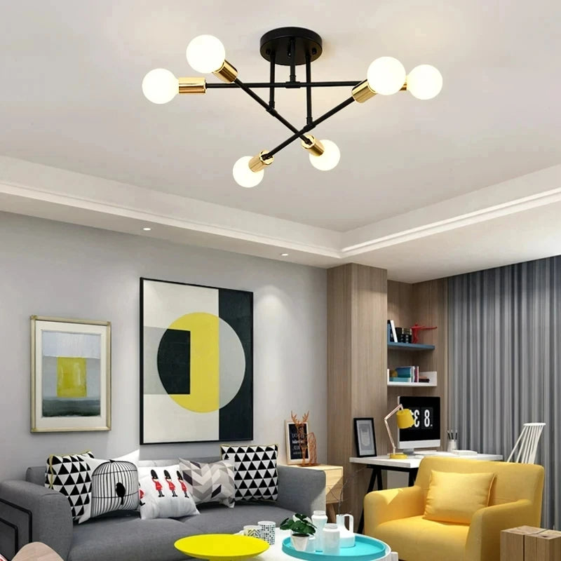 Plafonnier LED minimaliste 6 lumières