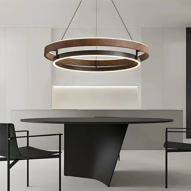 Suspension circulaire bois moderne
