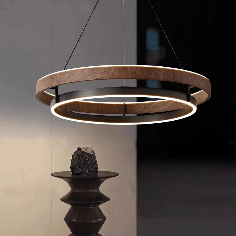 Suspension circulaire bois moderne