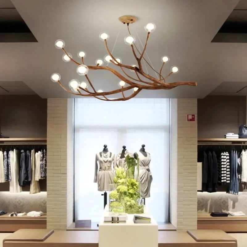 Lustre design branches résine LED