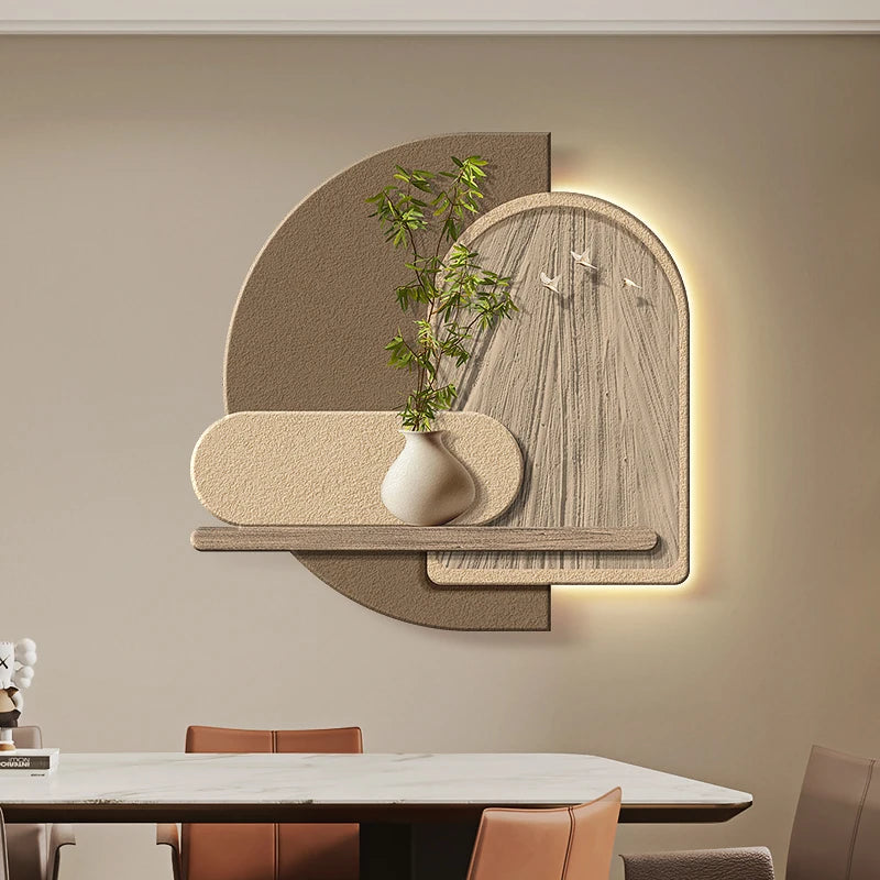 Tableau mural LED Wabi-Sabi naturel