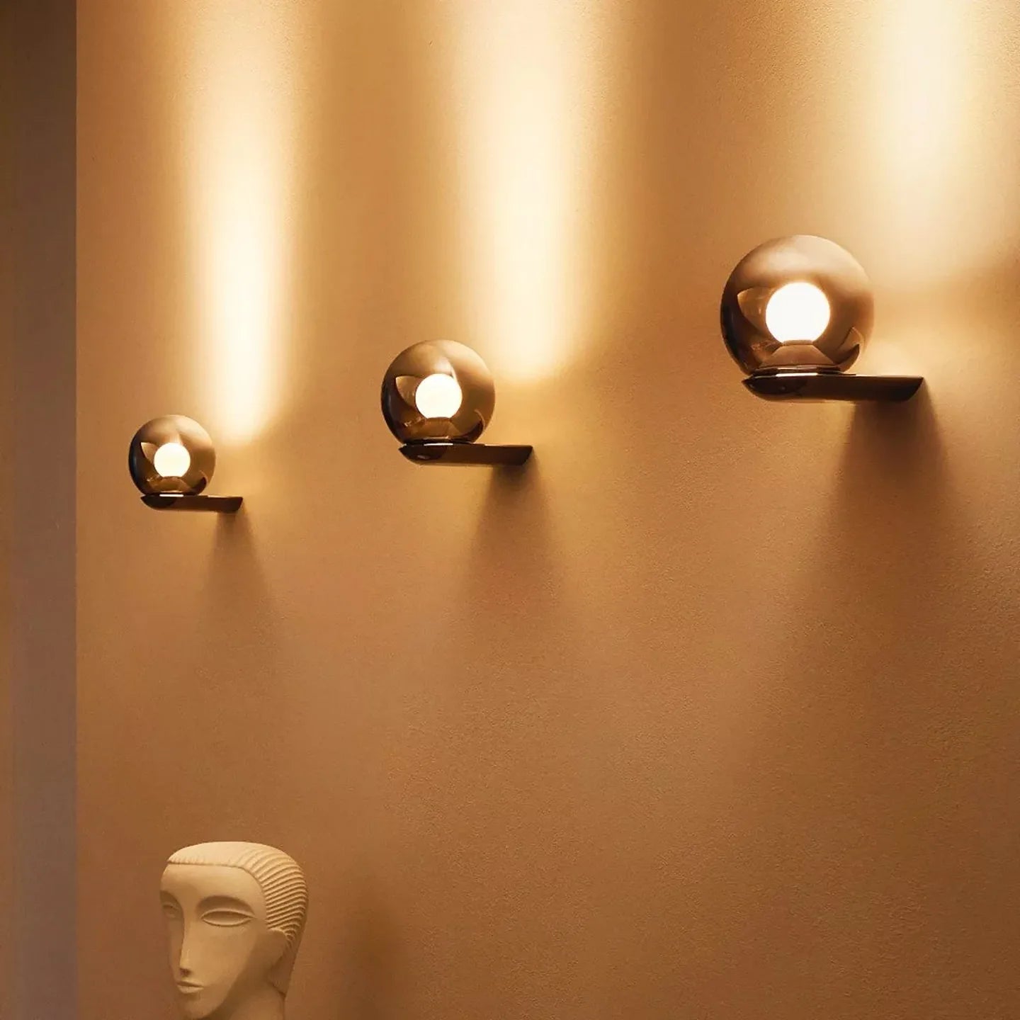 Applique murale Luce Viva en verre fumé