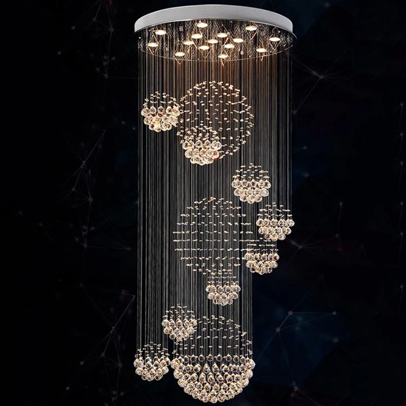 Lustre cascade cristal moderne