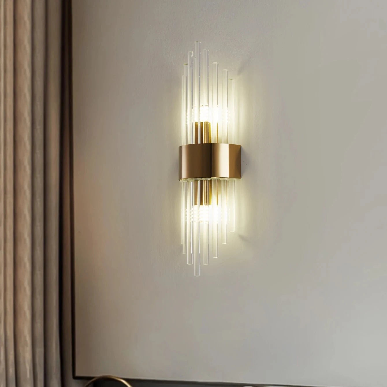 Applique murale cristal doré moderne