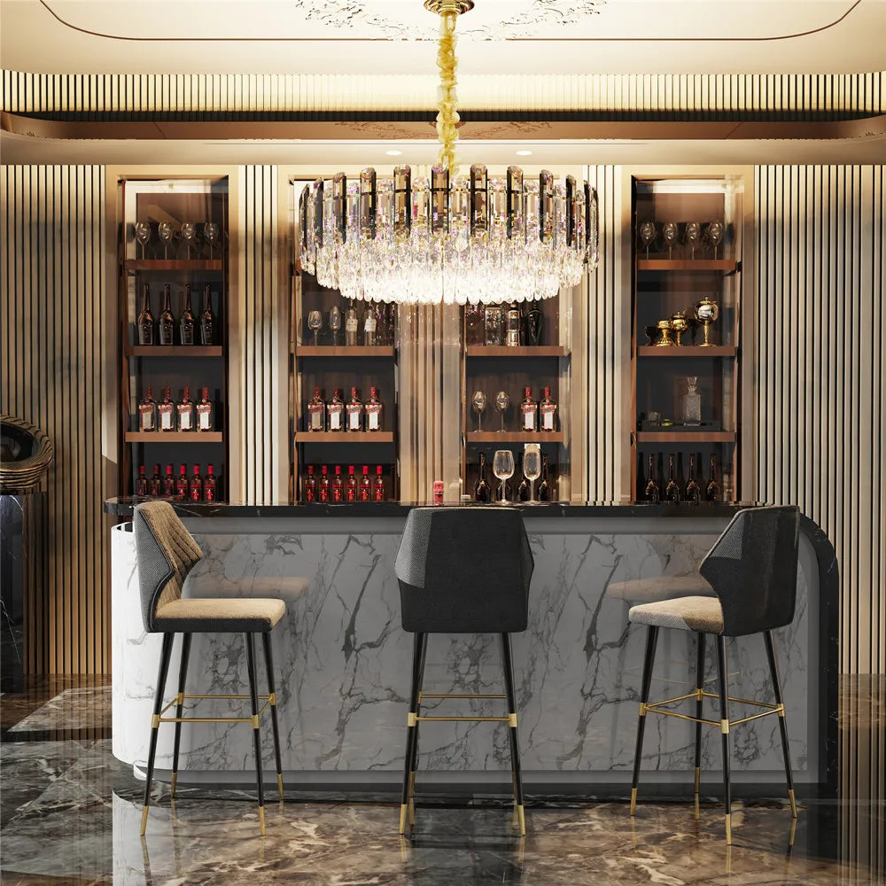 Lustre rond cristal fumé LED