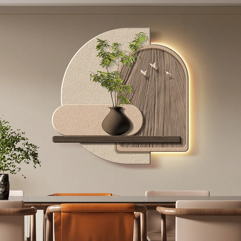 Tableau mural LED Wabi-Sabi naturel