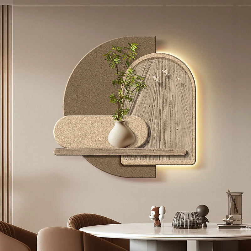 Tableau mural LED Wabi-Sabi naturel