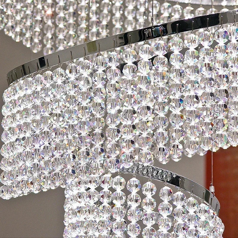 Lustre cristal LED spirale moderne