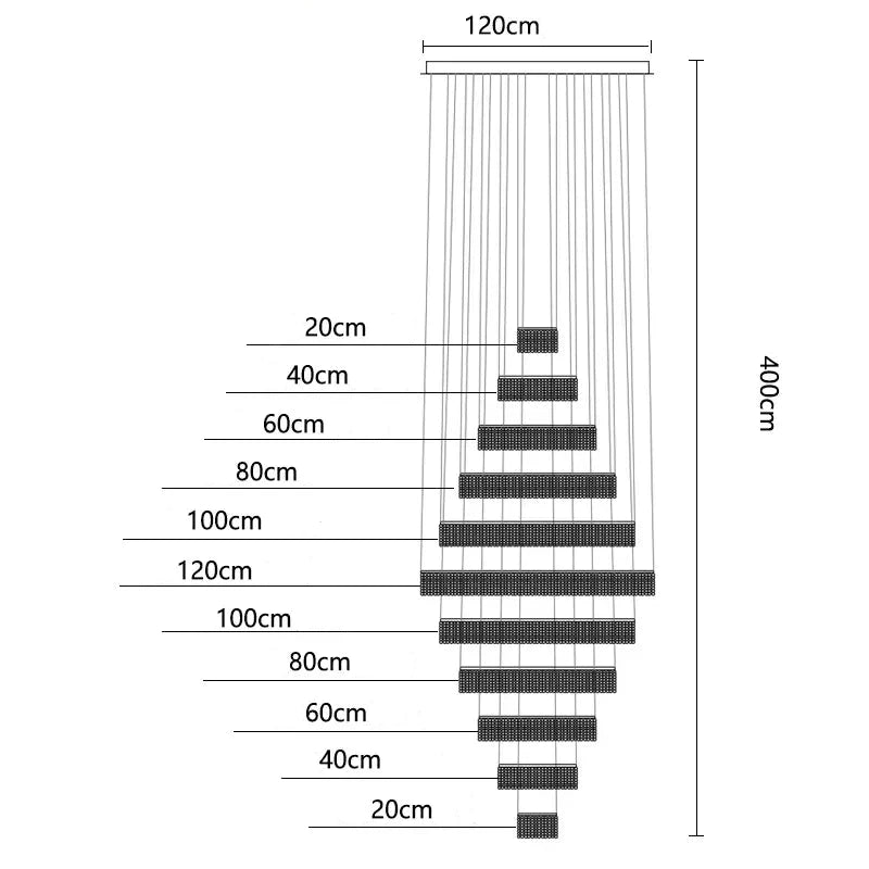 Lustre cristal LED spirale moderne