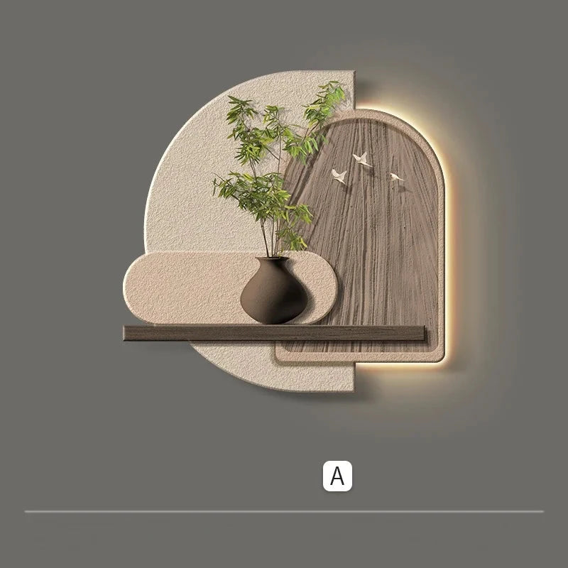 Tableau mural LED Wabi-Sabi naturel