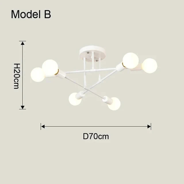 Plafonnier LED minimaliste 6 lumières