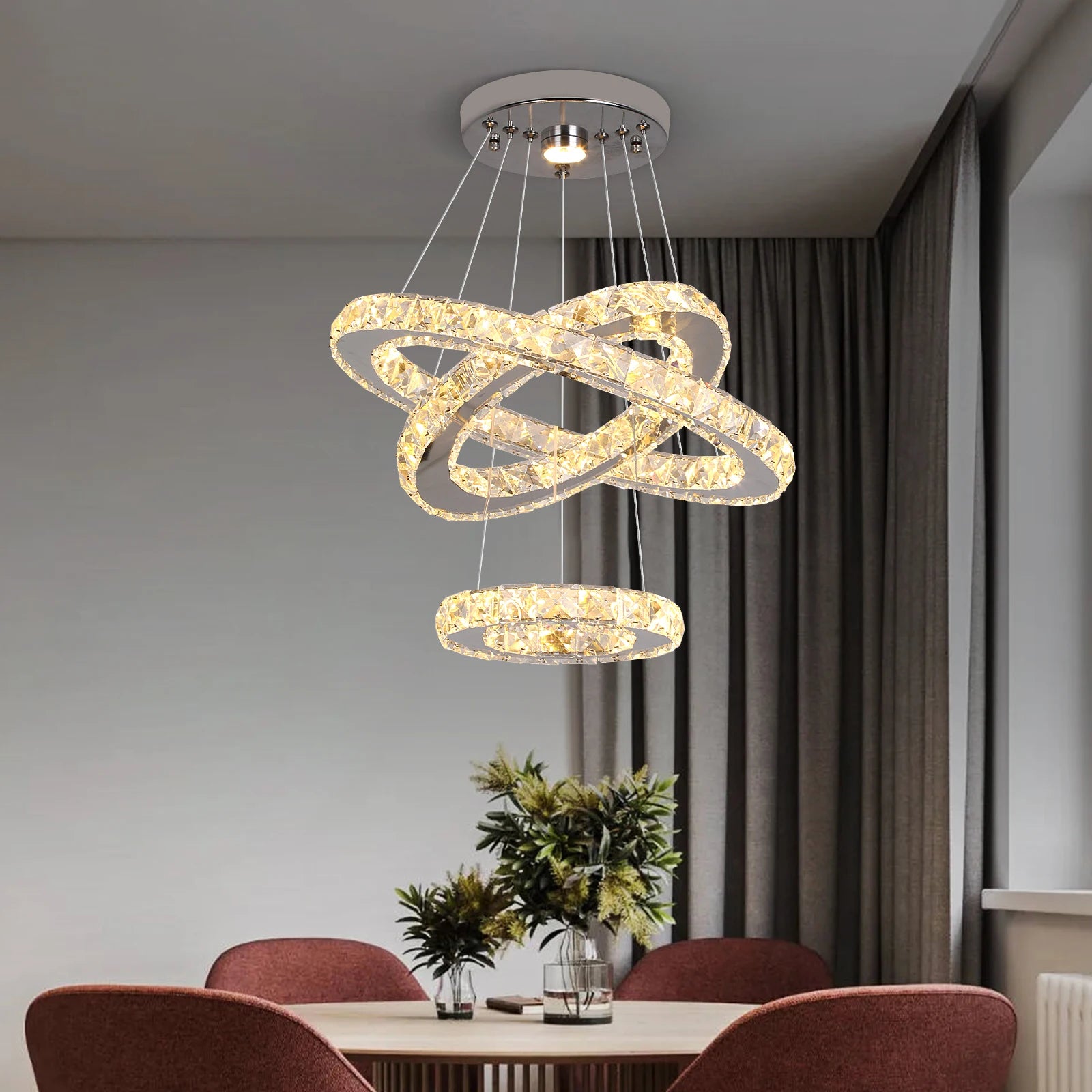 Lustre spiralé cristal doré design