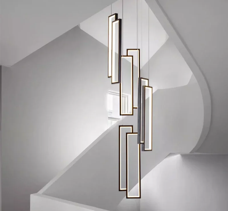 Lustre suspendu moderne escalier