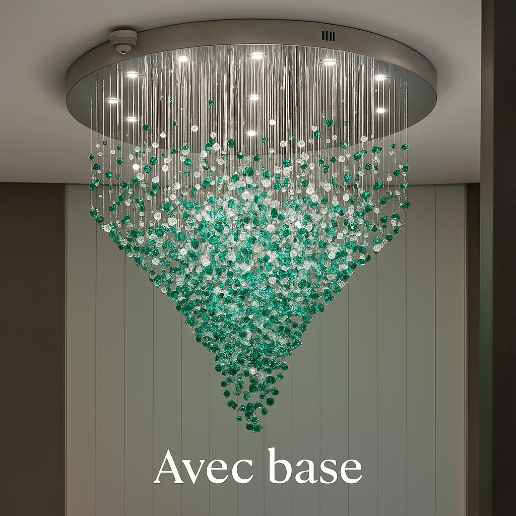Lustre cristal suspendu design émeraude