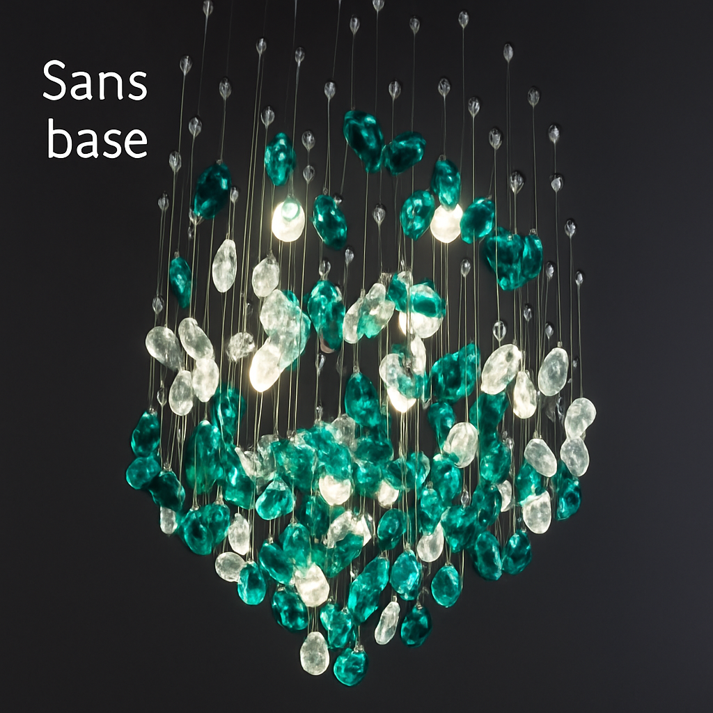 Lustre cristal suspendu design émeraude