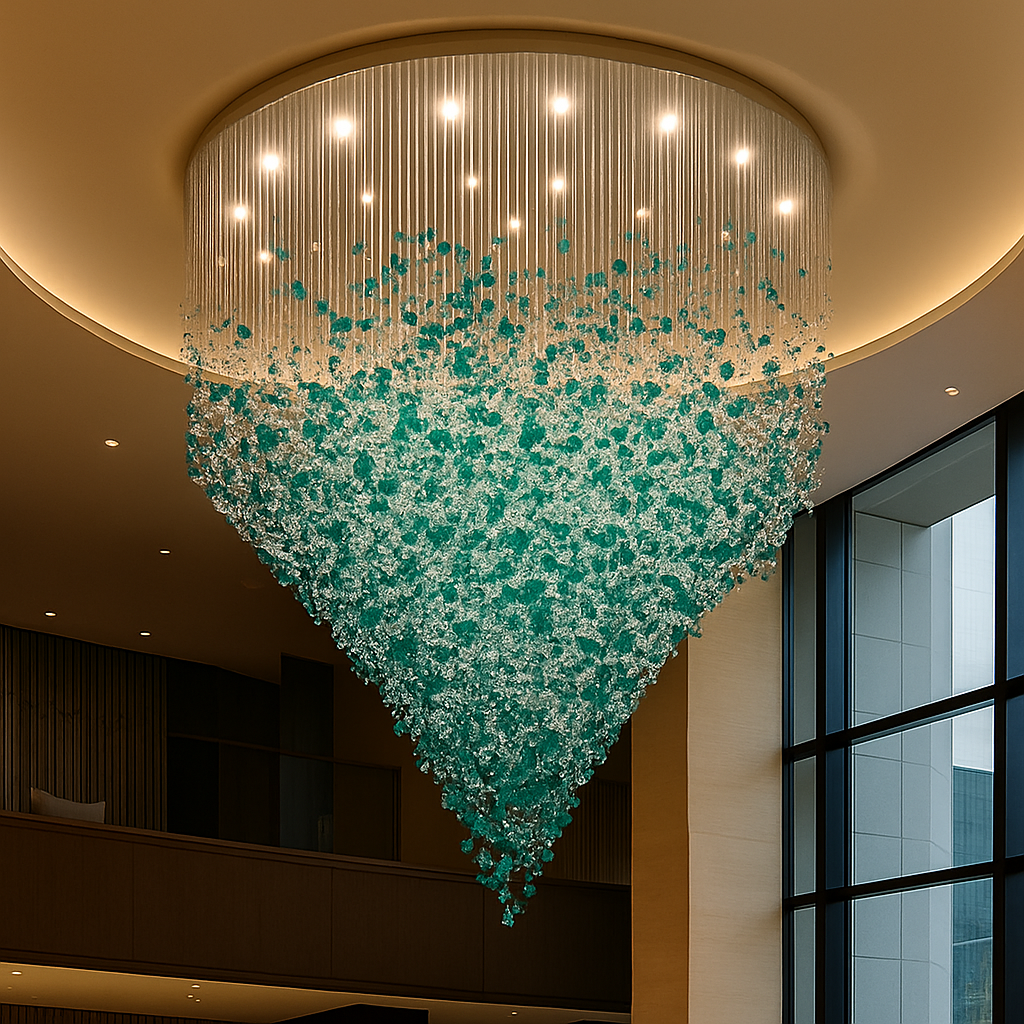 Lustre cristal suspendu design émeraude