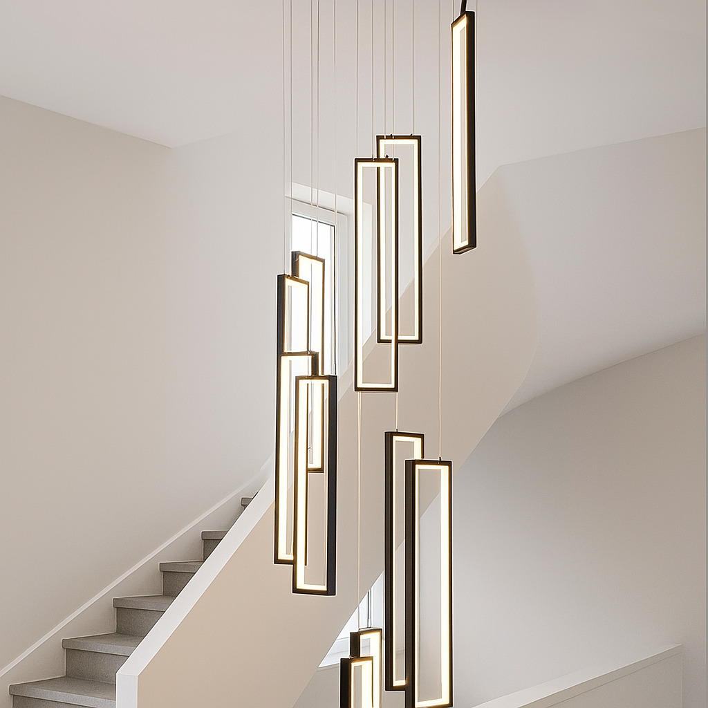 Lustre suspendu moderne escalier