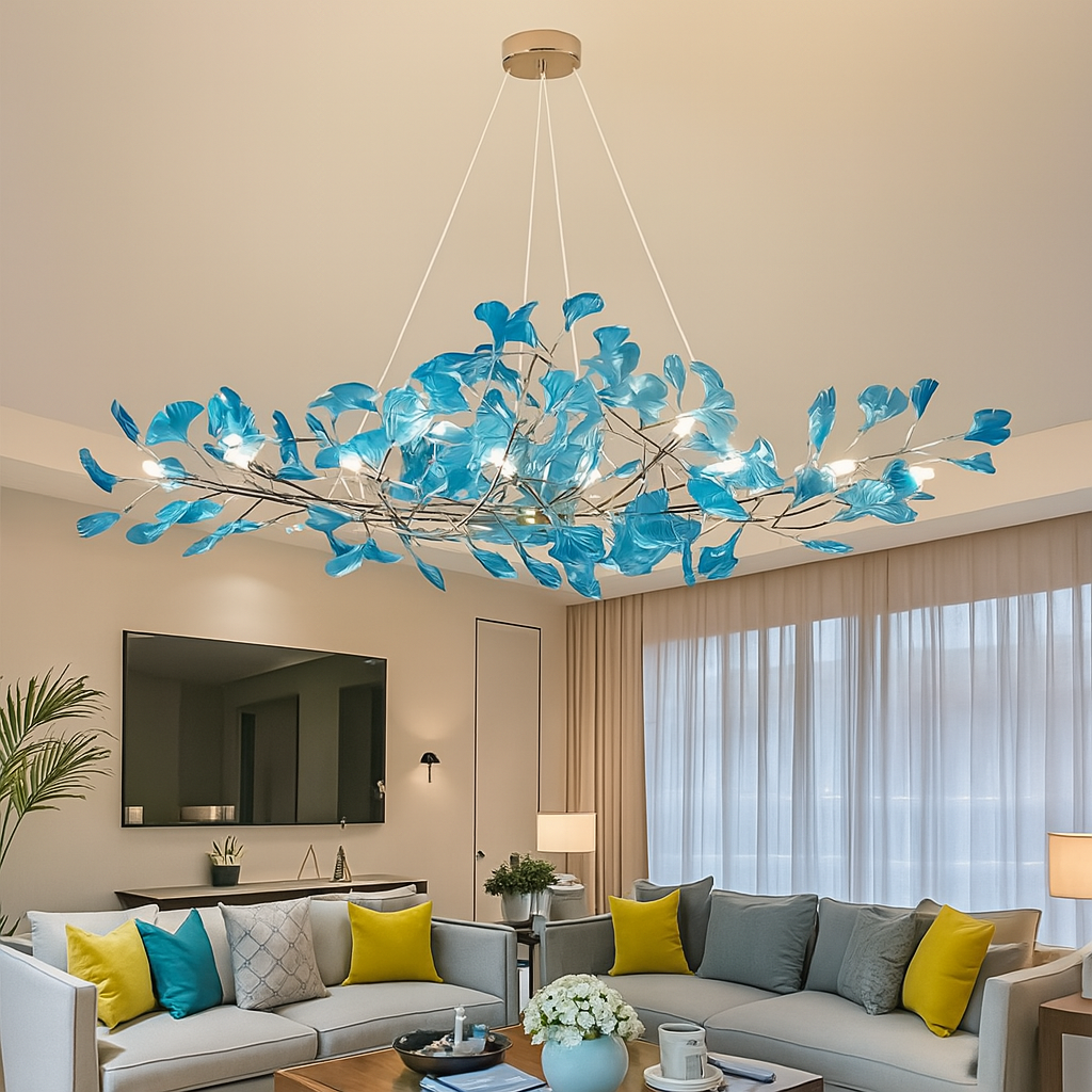 Lustre floral suspendu design luxueux