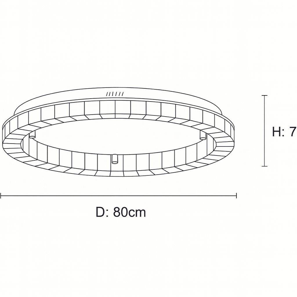 Lustre LED cristal doré rond