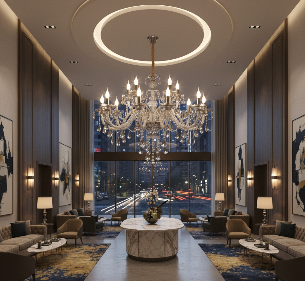 Lustre cristal vintage cognac 15 ampoules