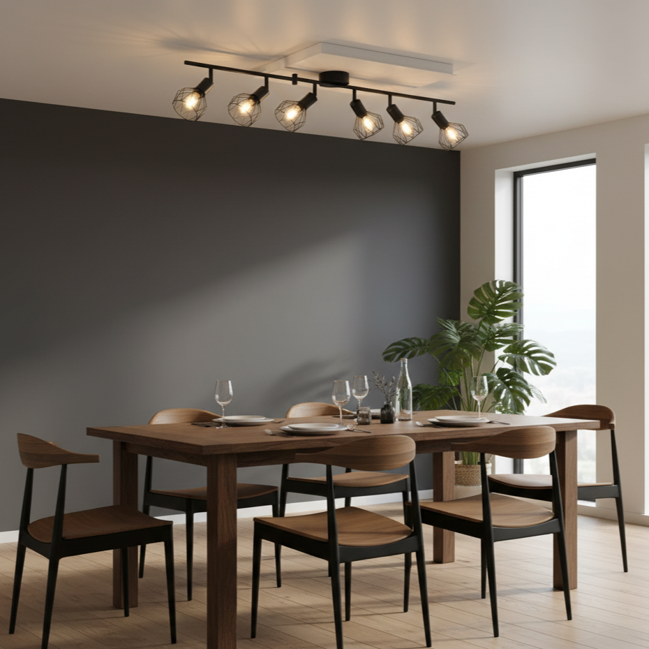 Plafonnier LED orientable noir