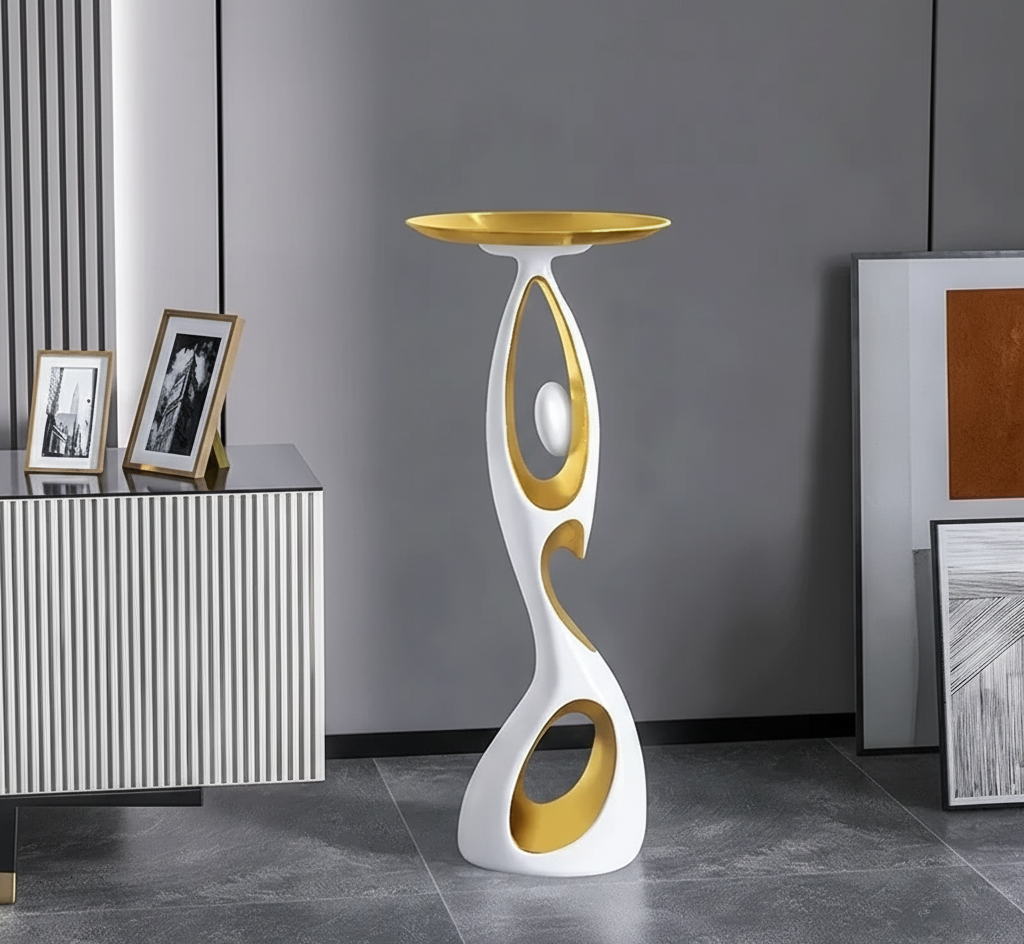 Sculpture décorative moderne avec lampe LED lune
