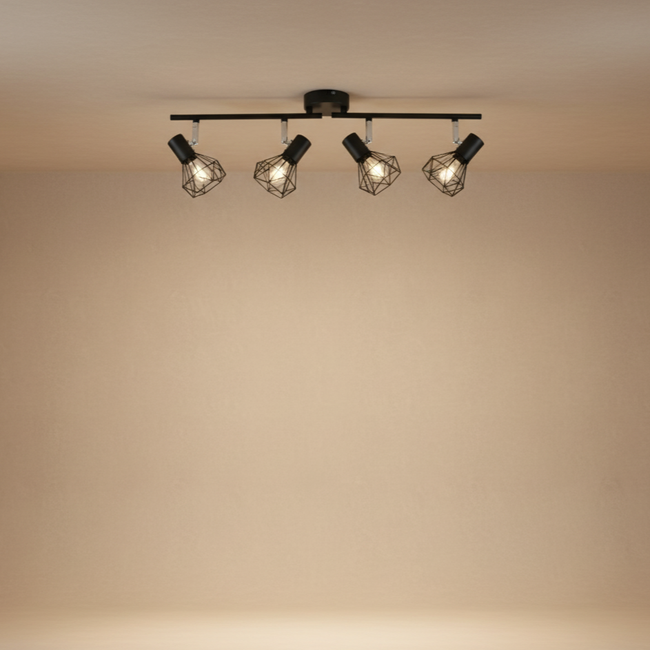 Plafonnier LED orientable noir