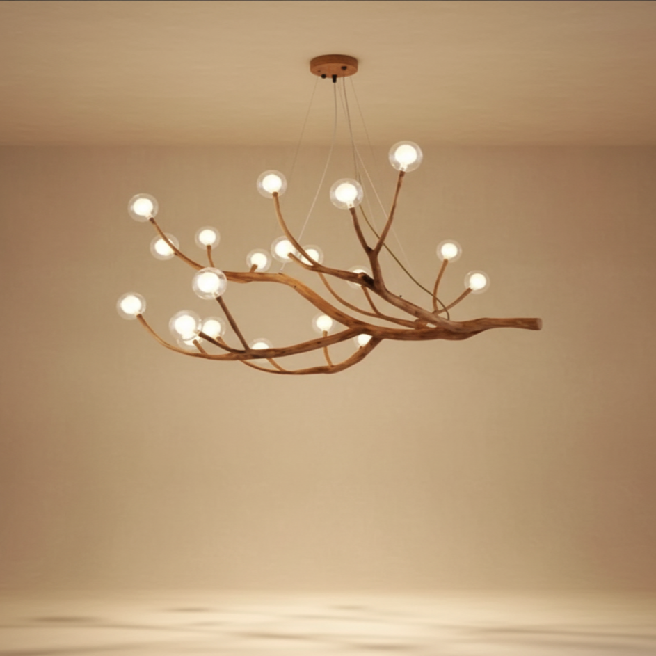 Lustre design branches résine LED