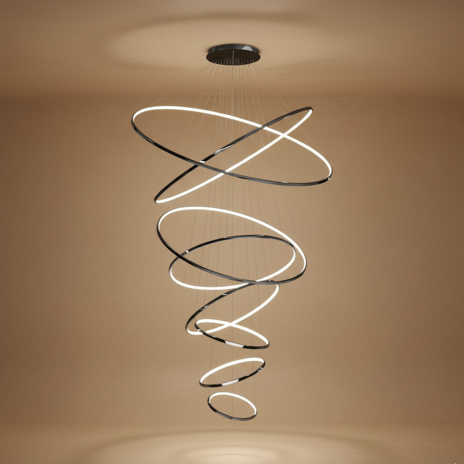 Lustre LED moderne anneaux