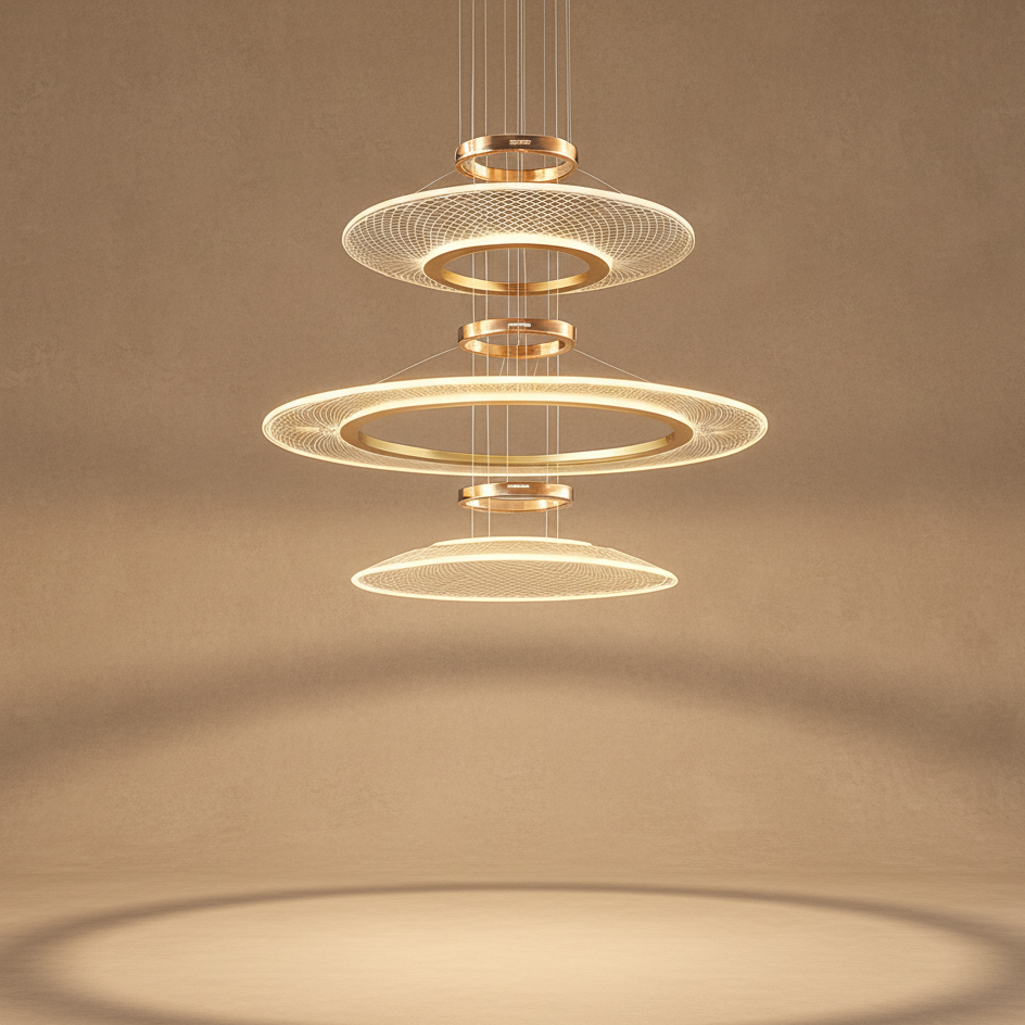 Lustre suspendu moderne aluminium doré