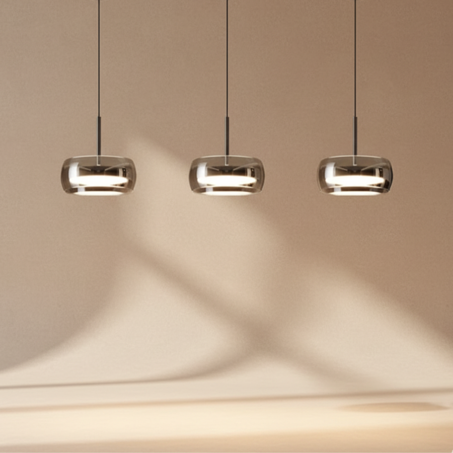 Suspension LED triple design verre