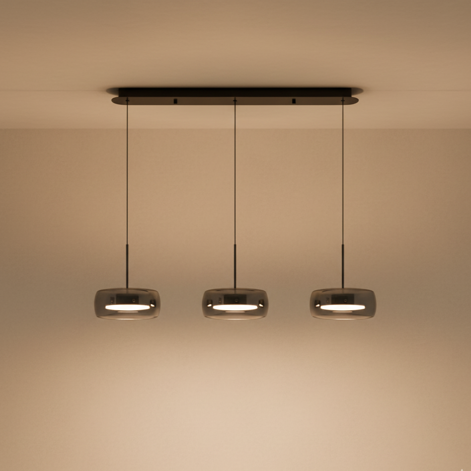 Suspension LED triple design verre